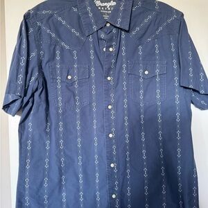 Wrangler Men's Navy Snap Down Shirt